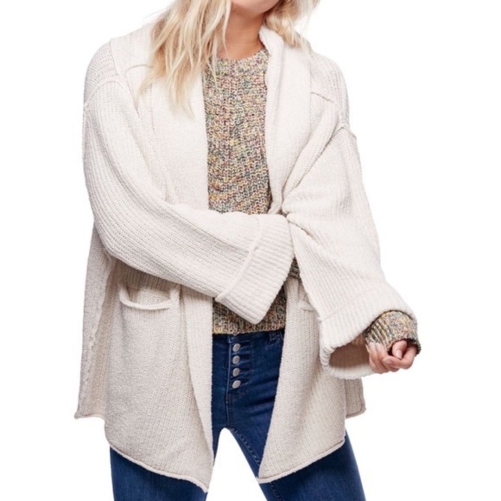 Free people oversized open cardigan s/m cream